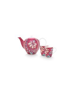Theeset van 3 Flower Festival roze