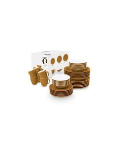Serviesset 36-delig Raw Matt Caramel-White