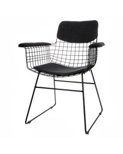wire chair with arms comfort kit dark grey