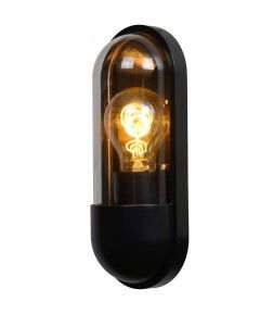 Lucide CAPSULE - Wandlamp Buiten - 1xE27 - IP54 - Zwart