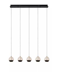 Sentubal hanglamp zwart LED dimb. 5,3W 2700K glas