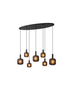 Eloise hanglamp zwart 7xE27 40W glas