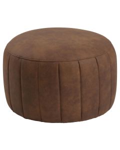 Poef Doria rond 60x40cm camel microvezel