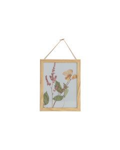 Potpourri fotolijst bloemen met houten rand 23x18