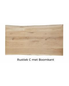 Eiken Tafelblad Rustiek met boomkant 70x70x4cm