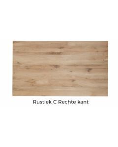 Eiken Tafelblad Rustiek rechte kant 240x100x4cm