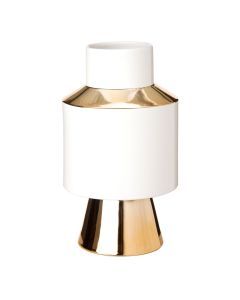 Vase object white & gold s