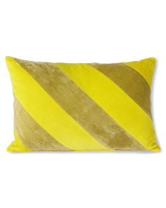 Kussen Striped velvet yellow/green
