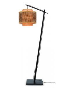 Vloerlamp Bhutan naturel/zwart S