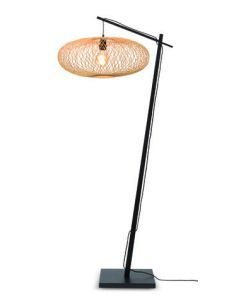 Vloerlamp Cango zwart/naturel S