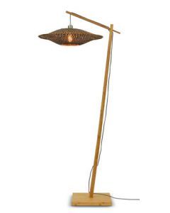 Vloerlamp Bali naturel/zwart M