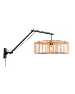 Wandlamp Bromo W3 naturel/zwart rond L