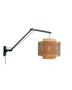 Wandlamp Bhutan W2 zwart/naturel 40x34 L