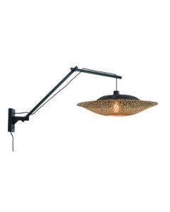 Wandlamp Kalimantan L zwart horizontaal
