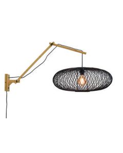 Wandlamp Cango naturel/zwart L