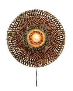 Wandlamp Bali M naturel / zwart