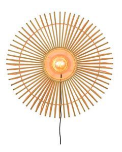 Wandlamp Bromo naturel/zwart rond L