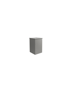 ContainerBox Alex Variant 2 zijwanden kwartsgrijs metallic, deur en dak in kwartsgrijs metallic