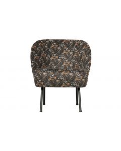 Fauteuil Vogue fluweel Aquarel Flower zwart