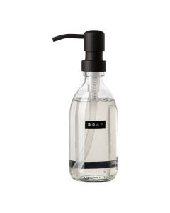 Handzeep 'soap' transparant glas zwarte pomp 250 ml