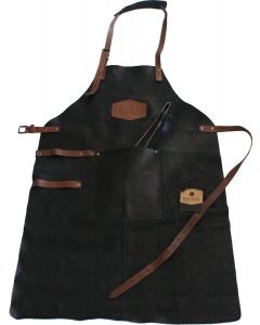 lederen bbq-schort zwart