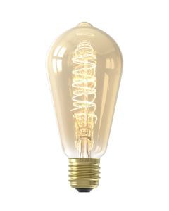 Calex led volglas flex filament rustieklamp 220-240v 55w 470lm e27 st64 goud 2100k dimbaar