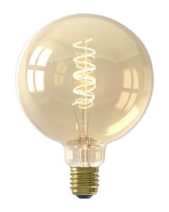 Calex led volglas flex filament globelamp 220-240v 55w 470lm e27 g125 goud 2100k dimbaar