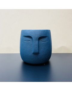 Bloempot Face dark blue