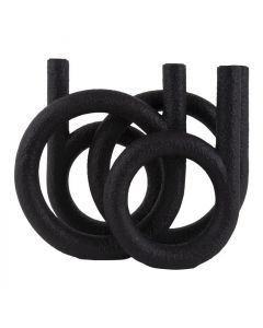 Candle holder Rings black