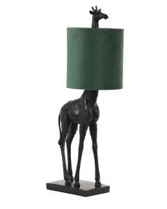 Tafellamp Giraffe zwart / velvet donker groen L
