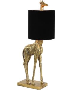 Tafellamp GIRAFFE antiek brons+velvet zwart 28x20x68 cm