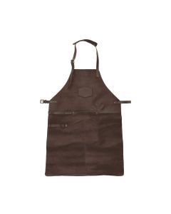 Lederen bbq-schort donkerbruin