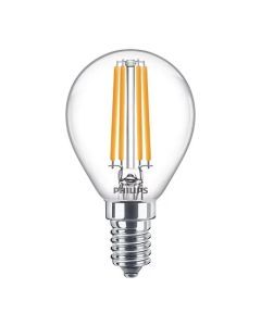 Philips Led kogellamp transparant  60 W  E14  warmwit licht