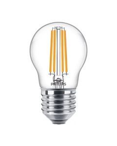 Philips Led kogellamp transparant  60 W  E27  warmwit licht