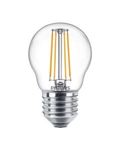 Energiezuinige Philips Led kogellamp transparant  40 W  E27  warmwit licht   2 stuks  