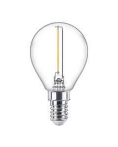 Philips Led kogellamp transparant  15 W  E14  warmwit licht