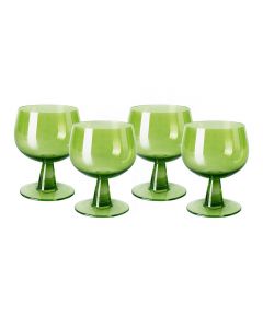 The emeralds: wine glass low, lime green (set of 4)