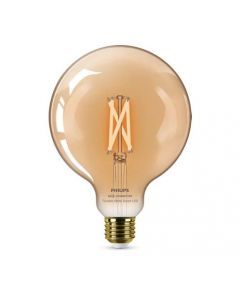 Philips Smart Led Globe Filament  Slimme LedVerlichting  Warm tot koelwit Licht  E27  50W  Goud  WiFi