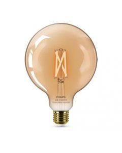 Philips Smart Led Globe Filament  Slimme LedVerlichting  Warm tot koelwit Licht  E27  50W  Goud  WiFi