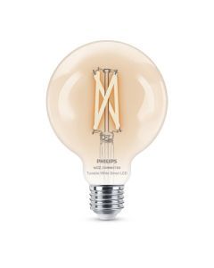 Philips Smart Led Globe Filament  Slimme LedVerlichting  Warm tot koelwit Licht  E27  60W  transparant  WiFi