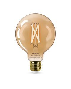 Philips Smart Led Globe Filament  Slimme LedVerlichting  Warm tot koelwit Licht  E27  50W  Goud  WiFi