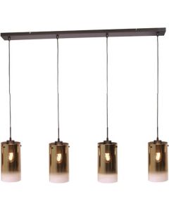 Hanglamp Ventotto  4-lichts Zwart / Gold Glas