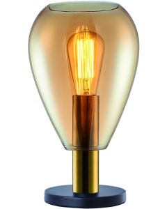 Tafellamp Dorato Brons-Goud/Amber Glas