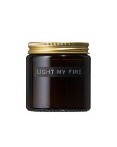 Geurkaars amber glas - fresh linnen 'Light my fire'