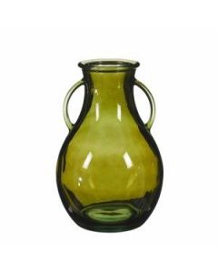 Sitia fles recycled glas groen - h32xd20cm
