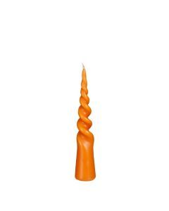 Twist kegelkaars oranje - h25xd5cm
