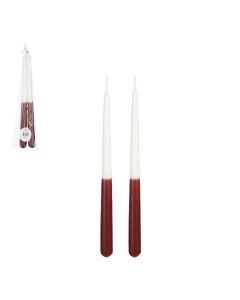 Dip-dye dinerkaars bordeaux 2 stuks - h30xd2,2cm
