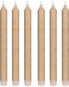 Dinerkaars stearine beige 6 stuks - h25xd2,2cm
