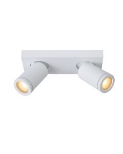 Lucide TAYLOR - Plafondspot Badkamer - LED Dim to warm - GU10 - 2x5W 2200K/3000K - IP44 - Wit