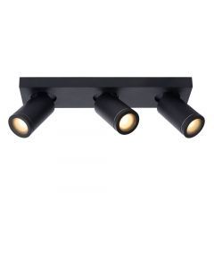 Lucide TAYLOR - Plafondspot Badkamer - LED Dim to warm - GU10 - 3x5W 2200K/3000K - IP44 - Zwart